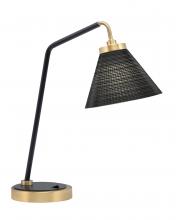 Toltec Company 59-MBNAB-4059 - Desk Lamp, Matte Black & New Age Brass Finish, 7&#34; Black Matrix Glass