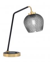 Toltec Company 59-MBNAB-4602 - Desk Lamp, Matte Black & New Age Brass Finish, 6&#34; Smoke Textured Glass