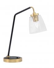 Toltec Company 59-MBNAB-461 - Desk Lamp, Matte Black & New Age Brass Finish, 4.5&#34; Square Clear Bubble Glass
