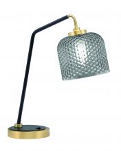 Toltec Company 59-MBNAB-4612 - Desk Lamp, Matte Black & New Age Brass Finish, 6&#34; Smoke Textured Glass