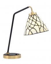 Toltec Company 59-MBNAB-9115 - Desk Lamp, Matte Black & New Age Brass Finish, 7&#34; Sandhill Art Glass