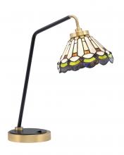 Toltec Company 59-MBNAB-9395 - Desk Lamp, Matte Black & New Age Brass Finish, 7&#34; Cyprus Art Glass