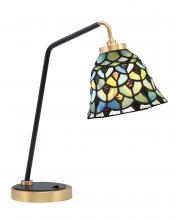 Toltec Company 59-MBNAB-9965 - Desk Lamp, Matte Black & New Age Brass Finish, 7&#34; Crescent Art Glass