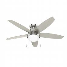 Hunter 52419 - Hunter 52 inch Lilliana Brushed Nickel Low Profile Ceiling Fan with LED Light Kit and Pull Chain