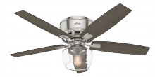 Hunter 53394 - Hunter 52 inch Bennett Brushed Nickel Low Profile Ceiling Fan with LED Light Kit and Handheld Remote