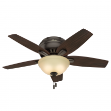 Hunter 51081 - Hunter 42 inch Newsome Premier Bronze Low Profile Ceiling Fan with LED Light Kit and Pull Chain