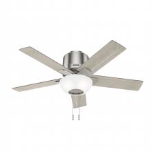Hunter 51587 - Hunter 44 inch Fitzgerald Brushed Nickel Low Profile Ceiling Fan with LED Light Kit and Pull Chain