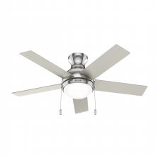 Hunter 51449 - Hunter 44 inch Aren Brushed Nickel Low Profile Ceiling Fan with LED Light Kit and Pull Chain