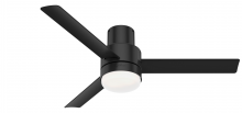 Hunter 51330 - Hunter 52 inch Gilmour Matte Black Low Profile Damp Rated Ceiling Fan with LED Light Kit and Handhel