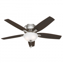 Hunter 53315 - Hunter 52 inch Newsome Brushed Nickel Low Profile Ceiling Fan with LED Light Kit and Pull Chain