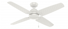Hunter 59618 - Hunter 52 inch Sunnyvale Fresh White Damp Rated Ceiling Fan and Pull Chain