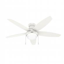 Hunter 52418 - Hunter 52 inch Lilliana Fresh White Low Profile Ceiling Fan with LED Light Kit and Pull Chain
