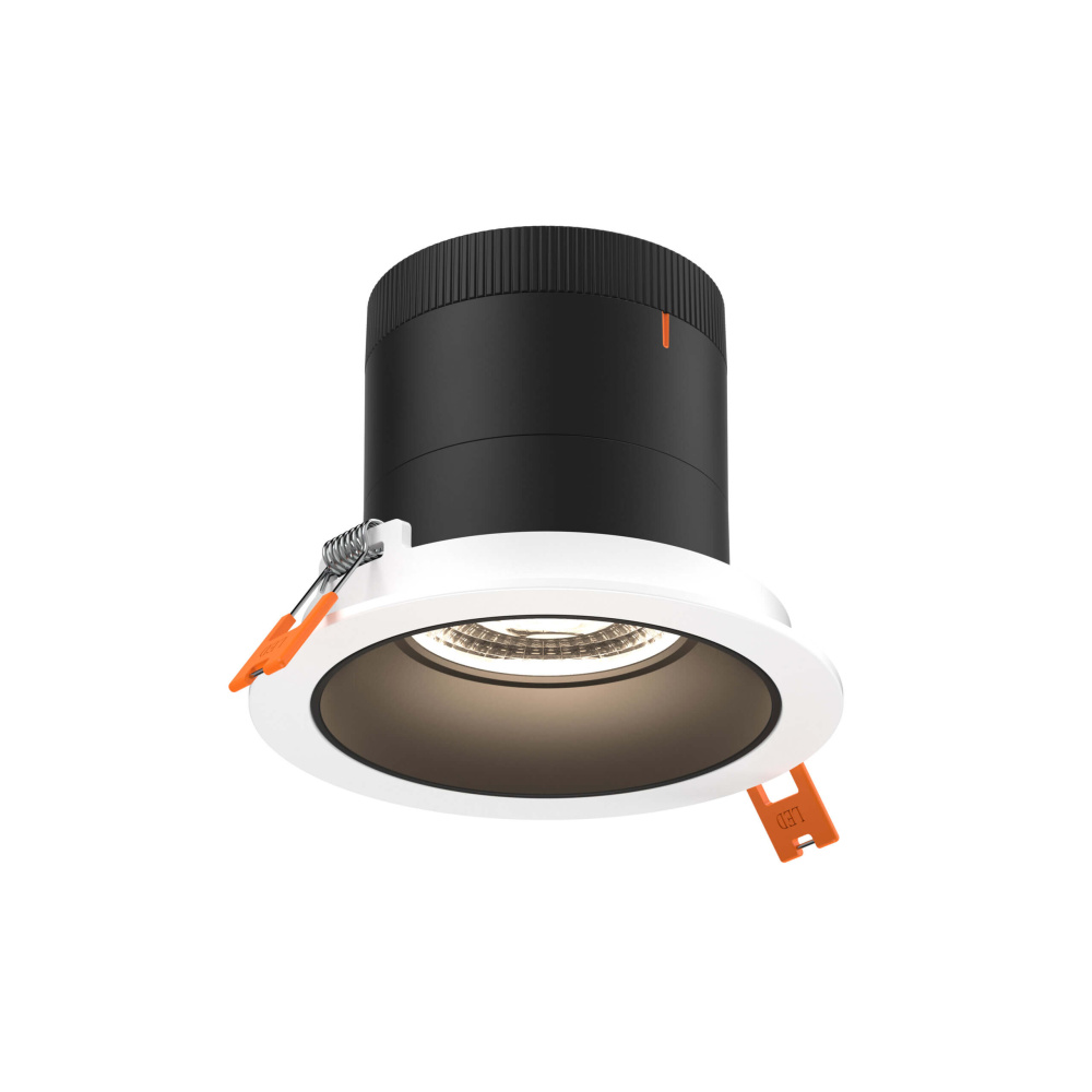4in Modular Downlight, 5CCT, 20 degree Beam Angle, Regressed, Black, White Trim