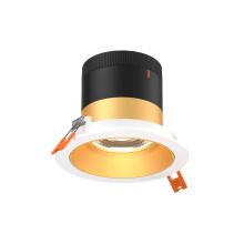 Dals RC04-CC-20-RGGD-TWH - 4in Modular Downlight, 5CCT, 20 degree Beam Angle, Regressed, Gold, White Trim