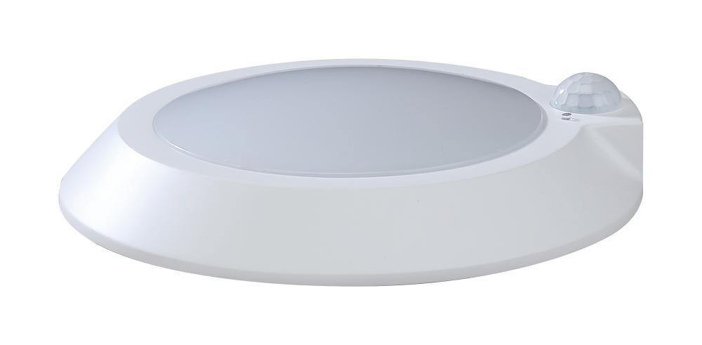 7"- LED Disk Light Flush with Occupancy Sensor - White Finish - 3000K
