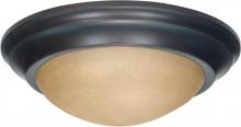 Nuvo 60/3137 - 2-Light Twist & Lock Dome Large Flush Mount Ceiling Light in Mahogany Bronze Finish with Champagne