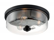 Nuvo 60/7269 - Sommerset - 3 Light Flush Mount with Clear Glass - Matte Black Finish