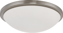 Nuvo 62/1044 - Button LED - 17&#39;&#39;- Flush with Frosted Glass - Brushed Nickel Finish