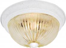 Nuvo SF76/192 - 2 Light - 13&#34; Flush with Clear Ribbed Glass - Textured White Finish