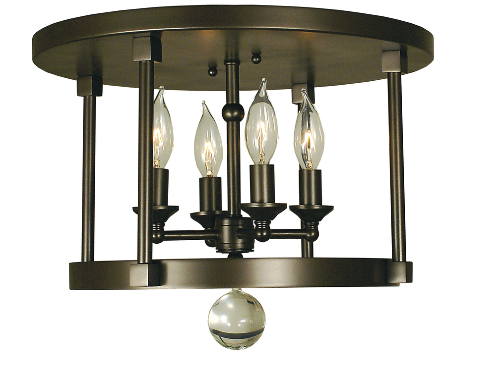 4-Light Brushed Nickel Compass Flush / Semi-Flush Mount