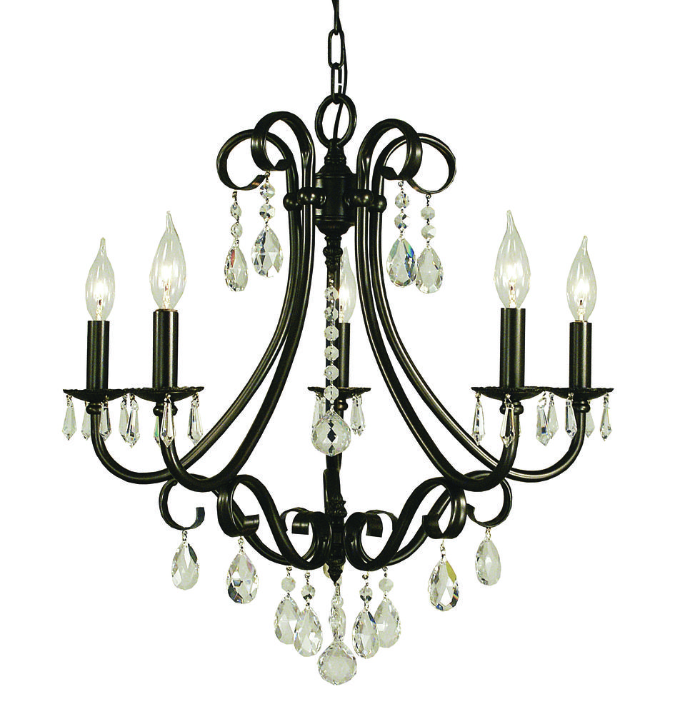 5-Light Matte Black Liebestraum Dining Chandelier