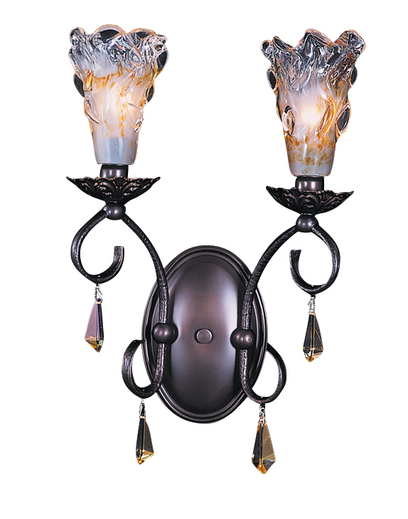 2-Light Mahogany Bronze Liebestraum Sconce