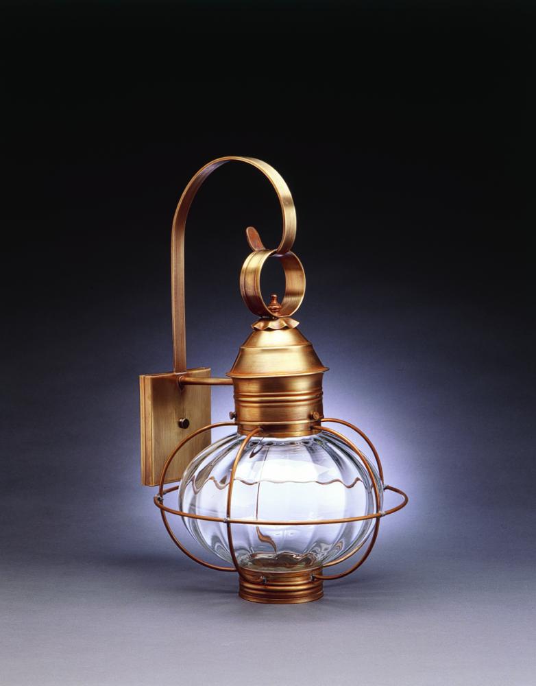 Caged Onion Wall Antique Copper 2 Candelabra Sockets Optic Glass