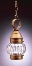 Northeast Lantern 2012-AB-MED-OPT - Onion Hanging No Cage Antique Brass Medium Base Socket Optic Glass