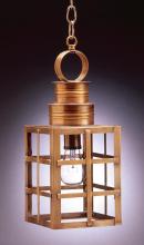 Northeast Lantern 5132-AB-MED-CSG - Can Top H-Bars Hanging Antique Brass Medium Base Socket Clear Seedy Glass
