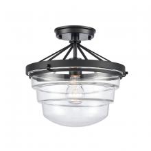 ELK Home 82168/1 - Boyer 12&#39;&#39; Wide 1-Light Semi Flush Mount - Matte Black