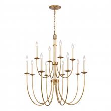 ELK Home 89719/8+4 - Neville 34&#39;&#39; Wide 12-Light Chandelier - Natural Brass